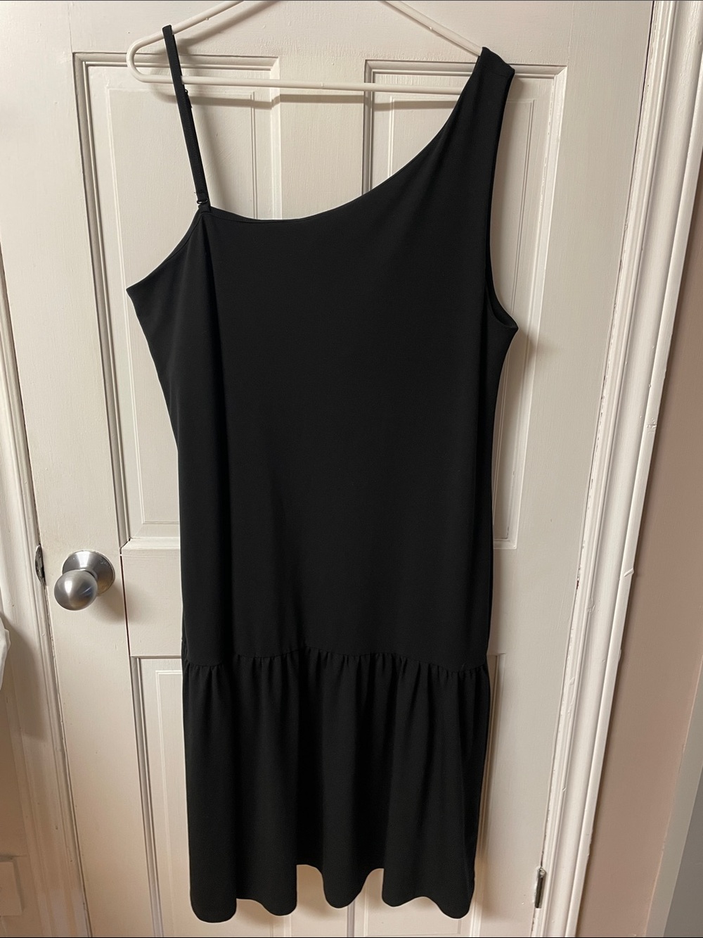 Banana Republic one-shoulder ruffle knit black party dress women’s size XXL